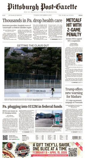 Cover of Pittsburgh Post-Gazette