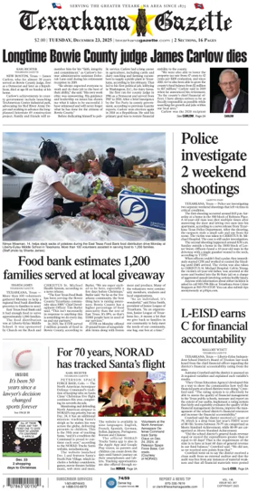 Cover of Texarkana Gazette