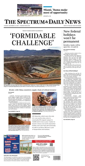 Cover of The Spectrum & Daily News