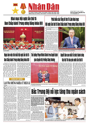 Cover of Nhan Dan newspaper