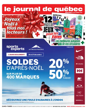 Cover of Le Journal de Quebec