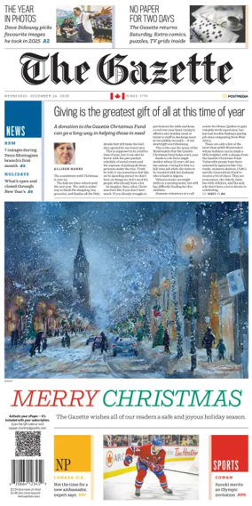 Cover of Montreal Gazette