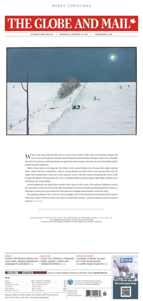 Cover of The Globe and Mail (Ottawa/Quebec Edition)