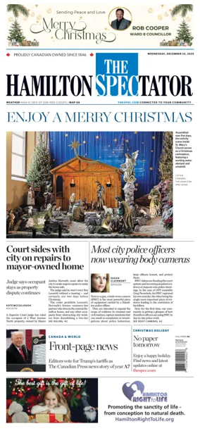 Cover of The Hamilton Spectator
