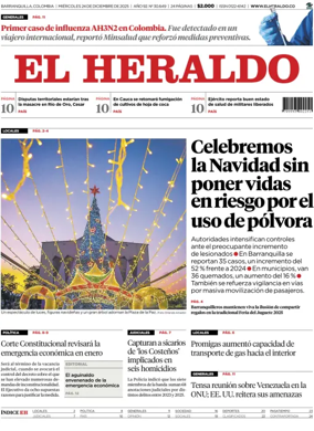 Cover of El Heraldo (Colombia)