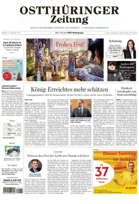 Cover of Ostthuringer Zeitung (Saale-Holzland-Kreis)