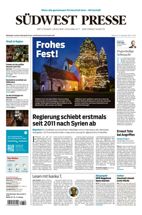 Cover of Sudwest Presse - Metzinger Uracher Volksblatt - Der Ermstalbote