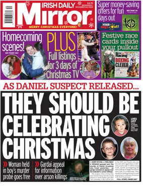 Cover of Irish Daily Mirror