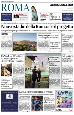 Cover of Corriere della Sera (Roma)