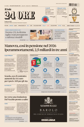 Cover of Il Sole 24 Ore