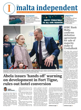 Cover of Malta Independent