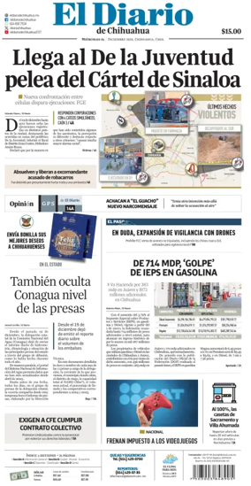 Cover of El Diario de Chihuahua