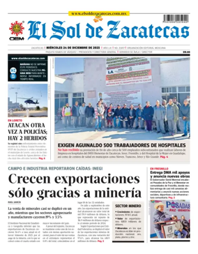 Cover of El Sol de Zacatecas