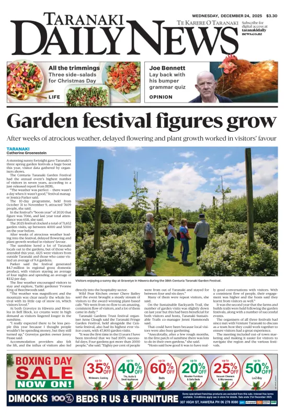 Cover of Taranaki Daily News
