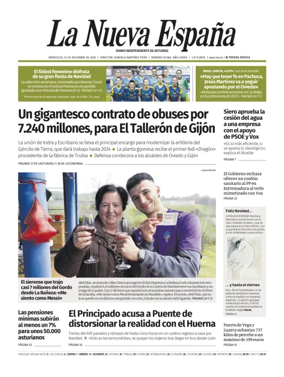 Cover of La Nueva España (Occidente)