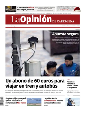 Cover of La Opinion de Murcia (Cartagena)