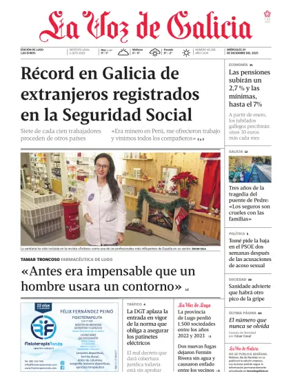 Cover of La Voz de Galicia (Lugo)