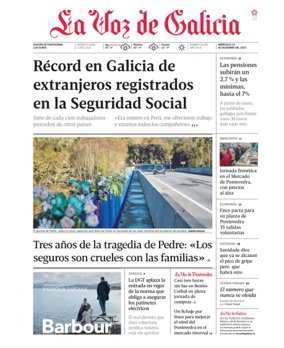 Cover of La Voz de Galicia (Pontevedra)