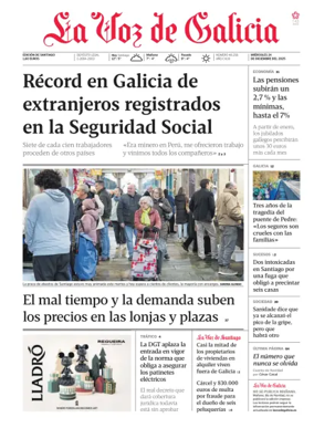 Cover of La Voz de Galicia (Santiago)