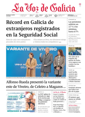 Cover of La Voz de Galicia (Viveiro)