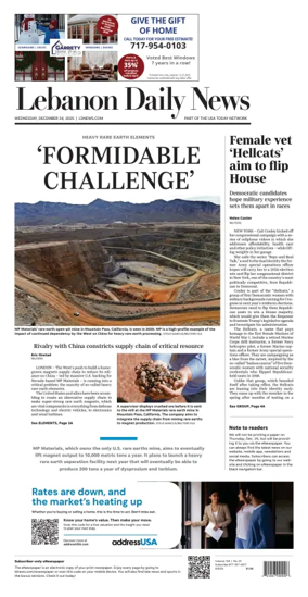 Cover of Lebanon Daily News