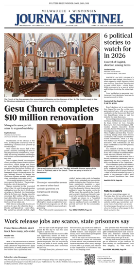 Cover of Milwaukee Journal Sentinel