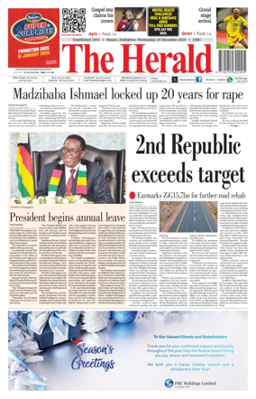 Cover of The Herald (Zimbabwe)