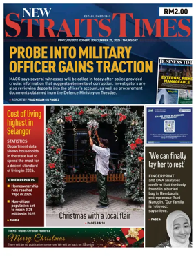 Cover of New Straits Times