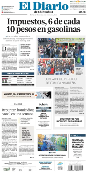 Cover of El Diario de Chihuahua