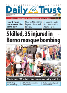 Cover of Daily Trust