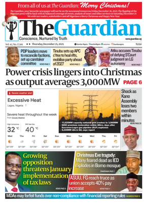 Cover of The Guardian Nigeria