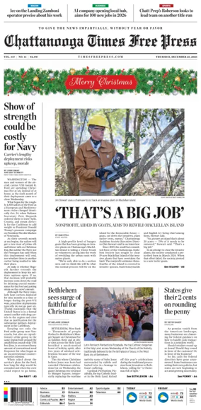 Cover of Chattanooga Times Free Press