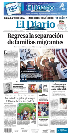 Cover of El Diario de El Paso