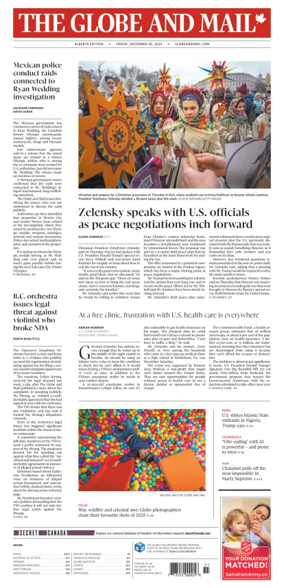 Cover of The Globe and Mail (Alberta Edition)