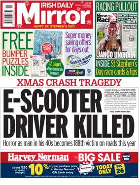 Cover of Irish Daily Mirror