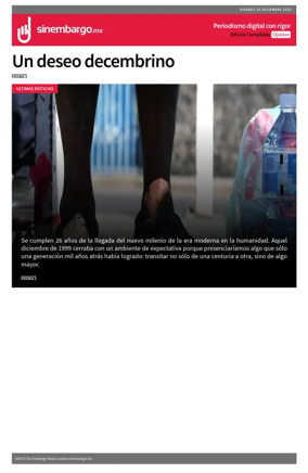 Cover of Sin Embargo Opinion