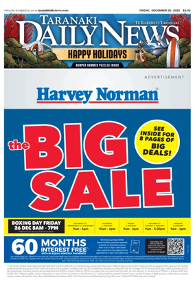 Cover of Taranaki Daily News