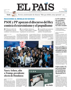 Cover of El Pais