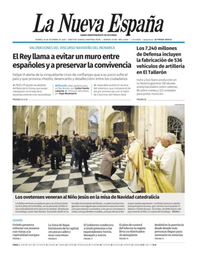 Cover of La Nueva España (Oviedo)