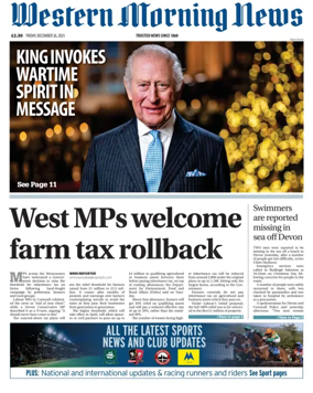 Cover of Western Morning News