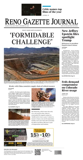 Cover of Reno Gazette Journal