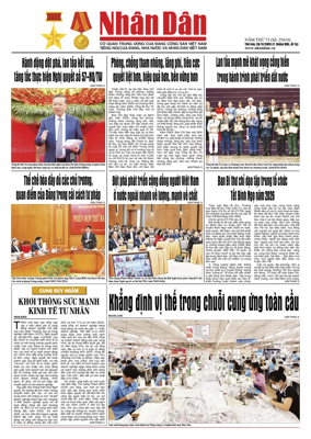 Cover of Nhan Dan newspaper