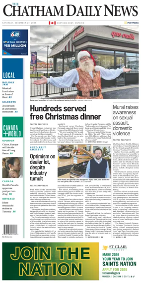 Cover of The Chatham Daily News