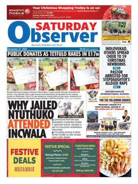 Cover of Saturday Observer (Eswatini)