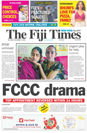 Cover of The Fiji Times