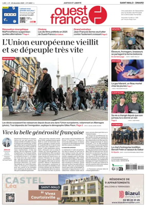 Cover of Ouest France (Saint-Malo)