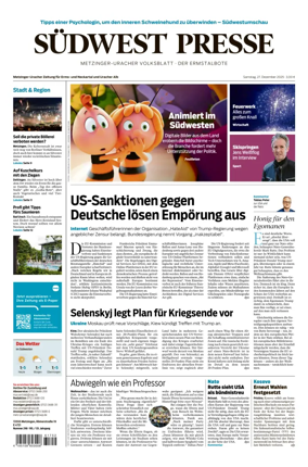 Cover of Sudwest Presse - Metzinger Uracher Volksblatt - Der Ermstalbote