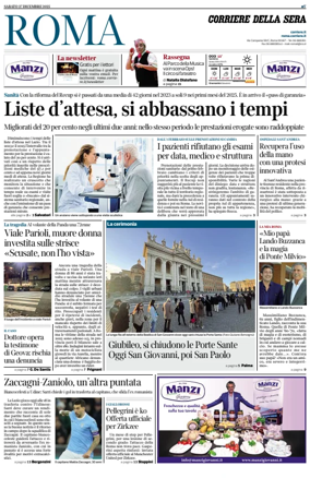 Cover of Corriere della Sera (Roma)