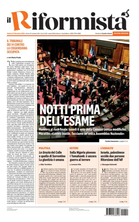 Cover of Il Riformista (Italy)