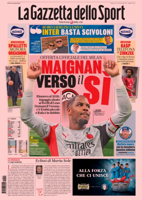 Cover of La Gazzetta dello Sport 